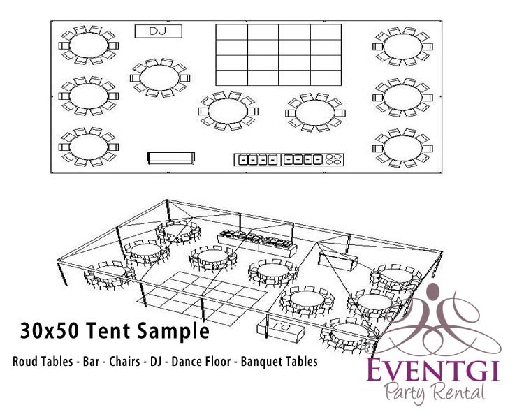 30x50 shop tent rental