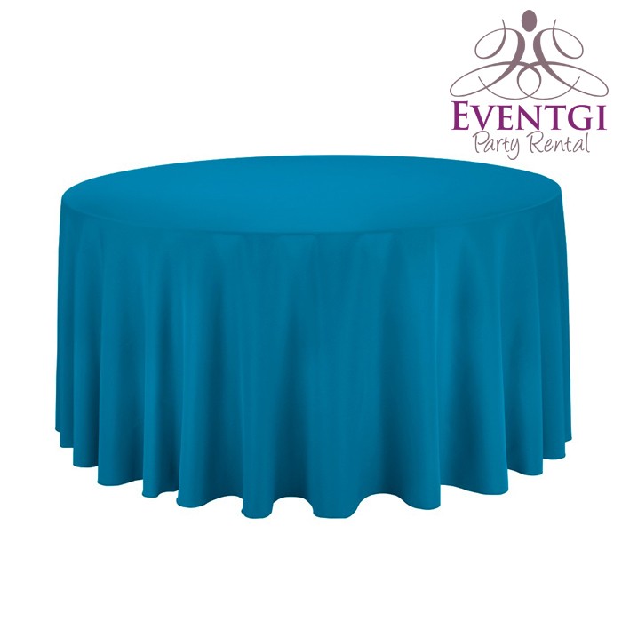Aqua Blue Round Tablecloth 120 in