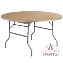 Wood Round Table Rental 60"