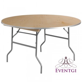 Wood Round Table Rental 60"