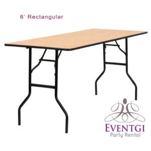 Rectangular Table Rentals 6' rental in Miami and Broward